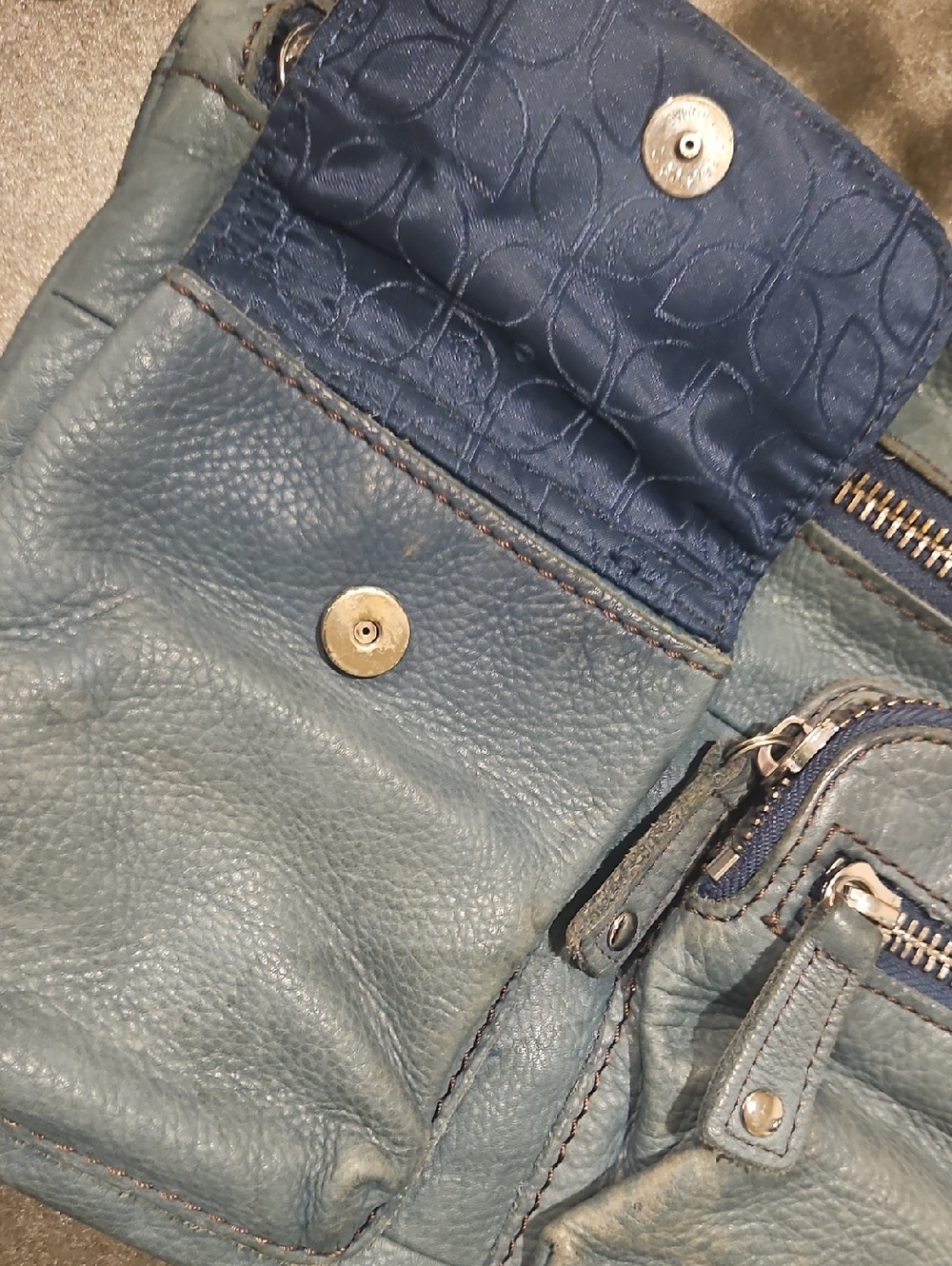 Fossil Blue Leather Crossbody Bag - Picture 8 of 8
